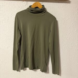 Peruvian Connection Size Large Green Pima Cotton Turtle Neck